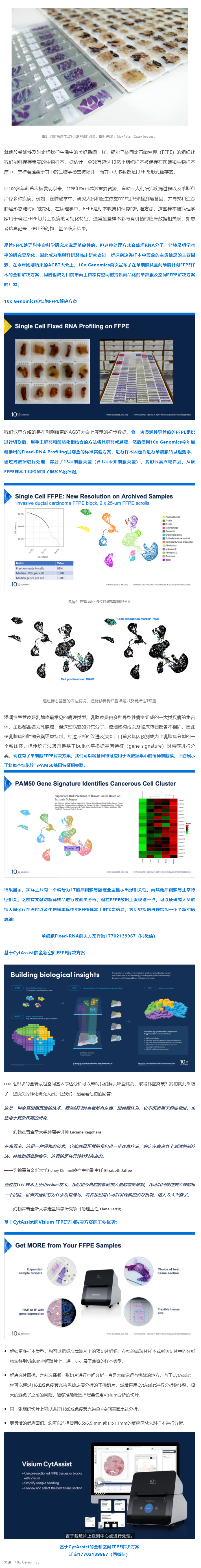 里程碑式的突破！10x Genomics 單細胞 + 空間解決方案 _ 全方位解鎖 FFPE 樣本中蘊含的寶貴