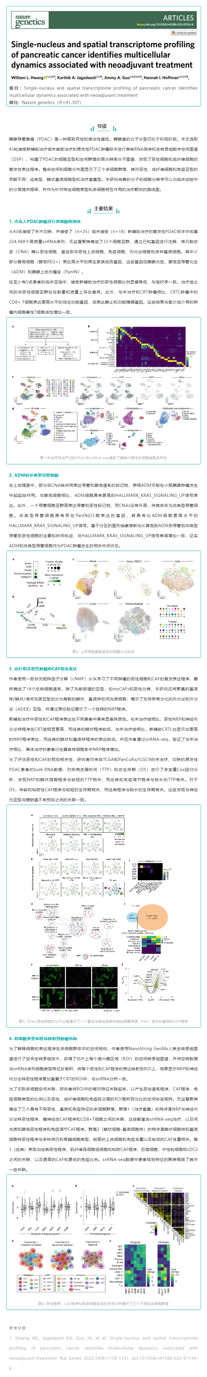胰腺癌的單核和空間轉錄組分析識別與新輔助治療相關的多細胞動力學
